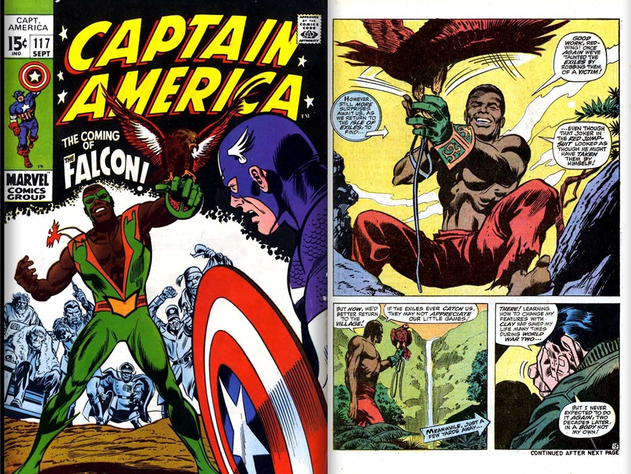 The first appearance of the Falcon from Captain America Vol.1 #117, story by Stan Lee art by Gene Colan