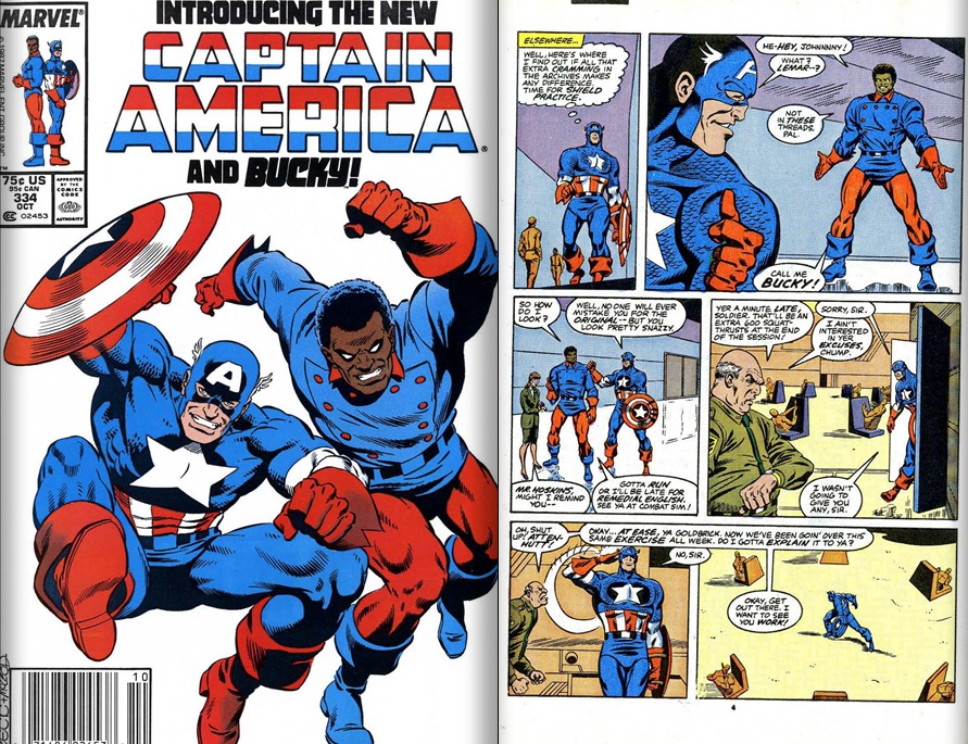 Lamar Hoskins first appearance as Bucky from Captain America #334