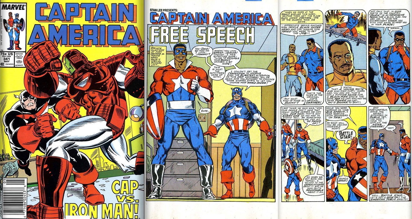 The debut of the Battlestar costume and name from Captain America #341